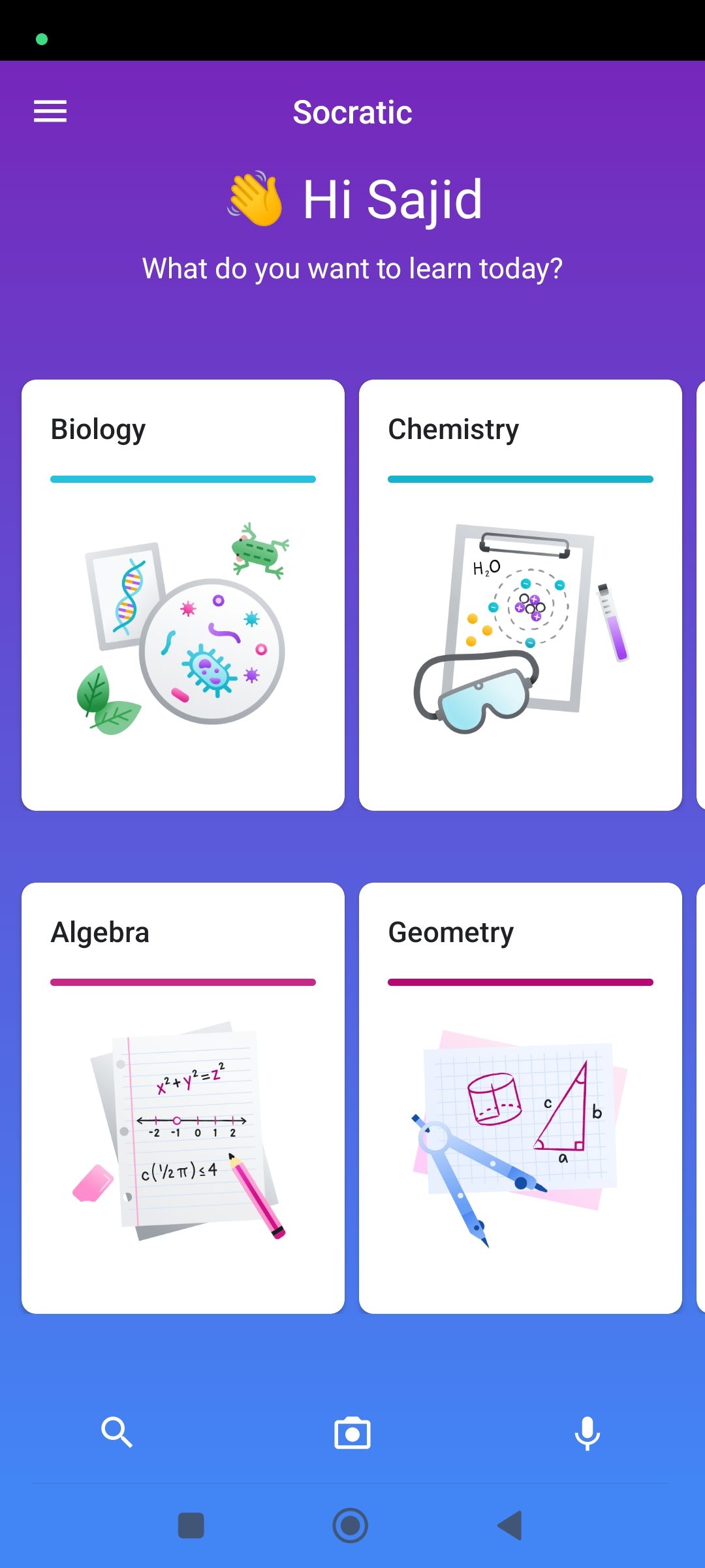 موضوعات در برنامه Socratic توسط Google