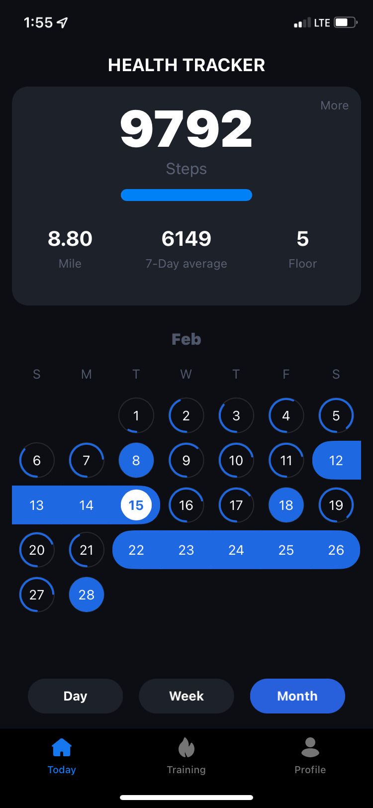 Step Tracker - Pedometer app calendar feature