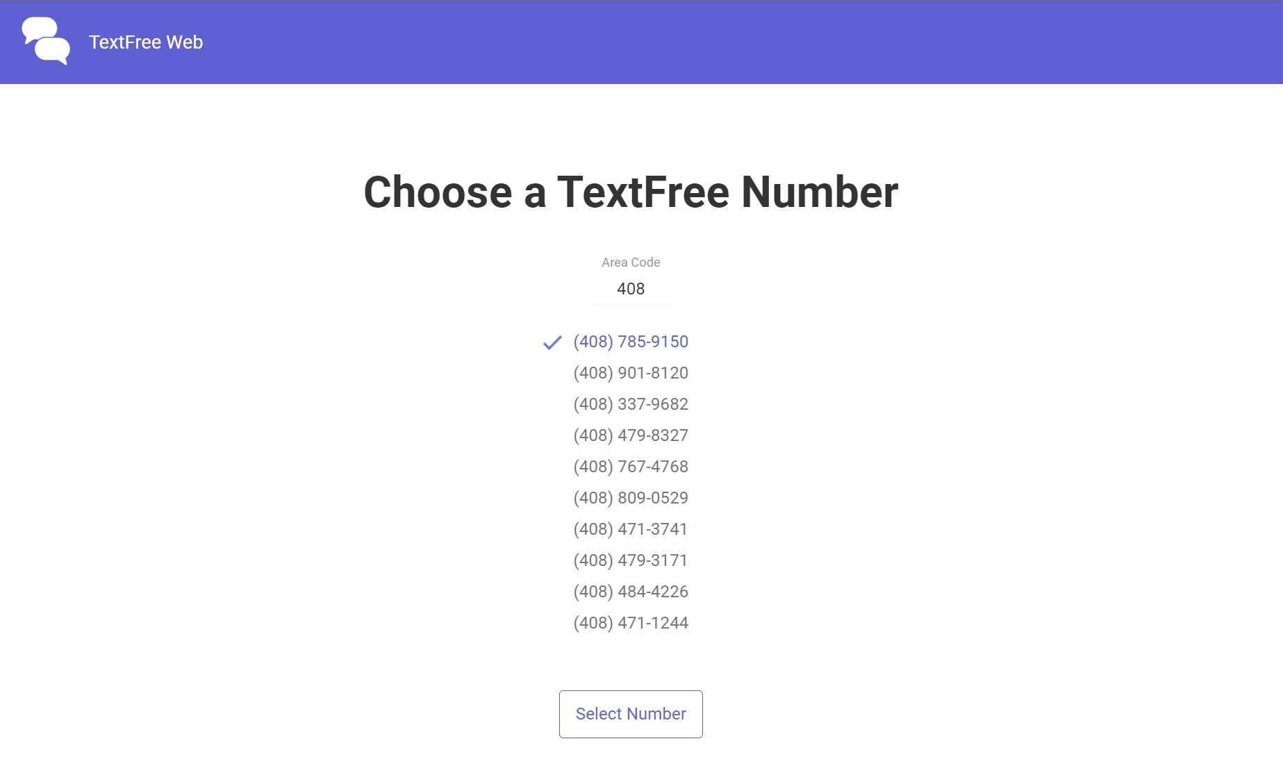 Textfree web app