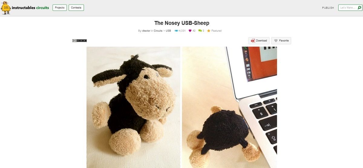 صفحه نمایش پروژه Nosy USB-Sheep DIY