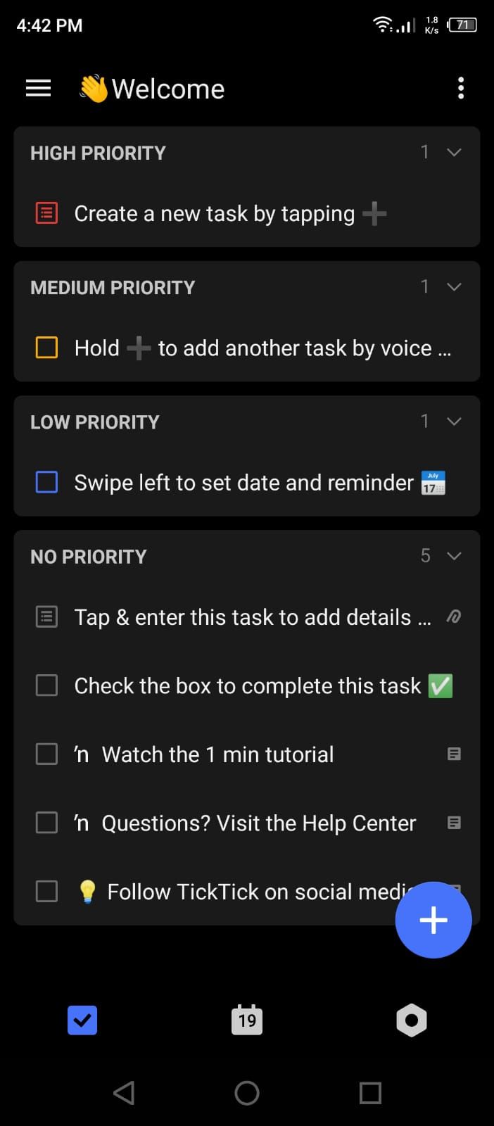 TickTick - List Sorted by Priority