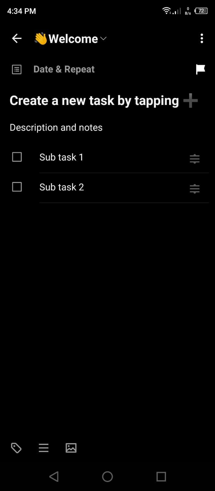 TickTick - Notes and Sub Tasks
