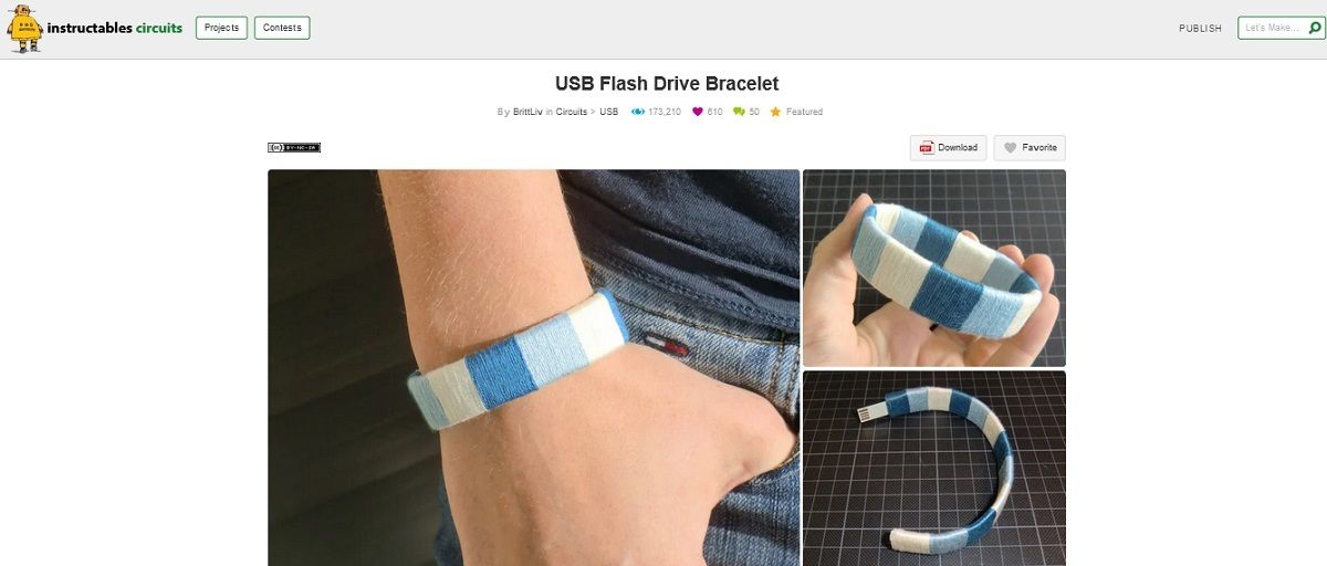 صفحه پروژه دستبند USB Flash Drive DIY