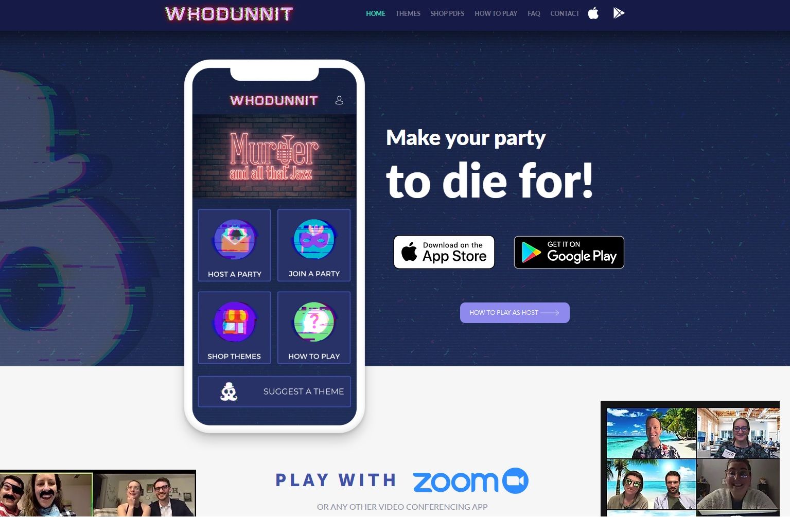 Whodunnit website home page