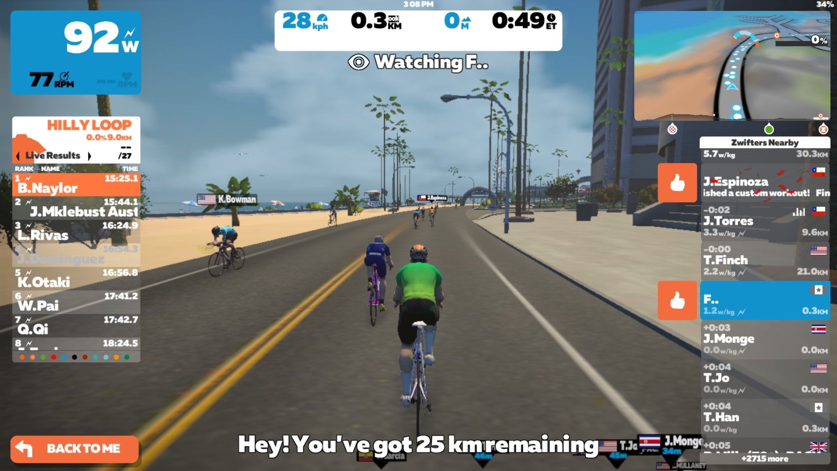 Zwift mobile indoor cycling app