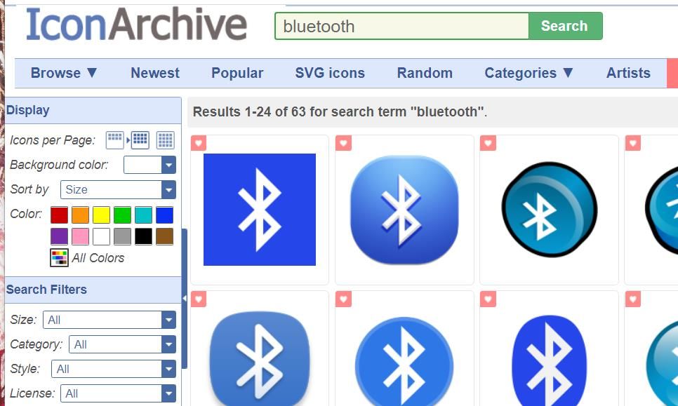 A bluetooth icon search 