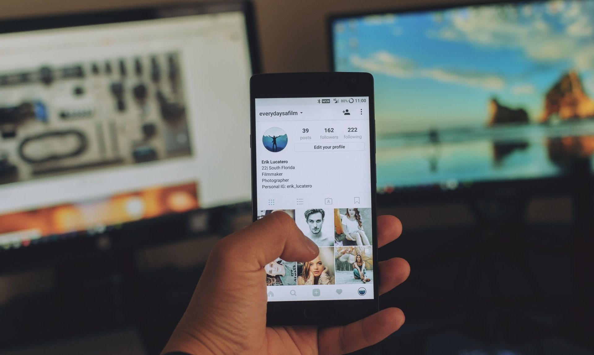 Instagram Account Profile on Mobile Phone