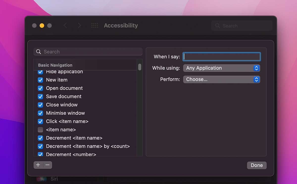 Adding custom command to Voice Control on Mac
