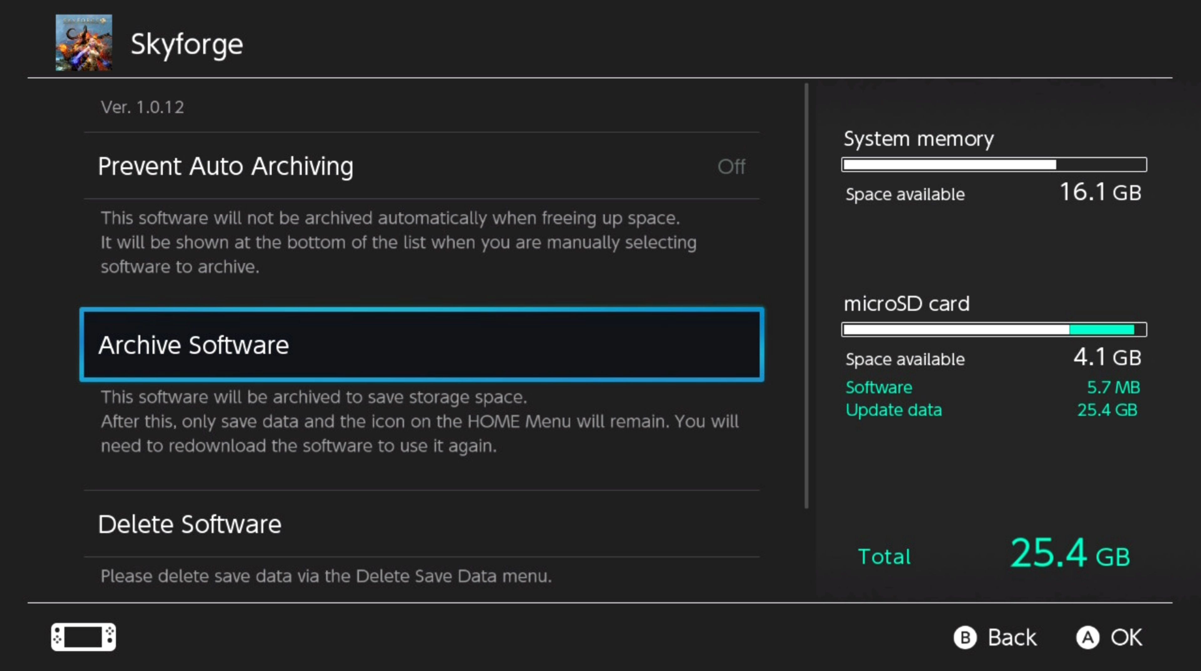Nintendo Switch archive software manually