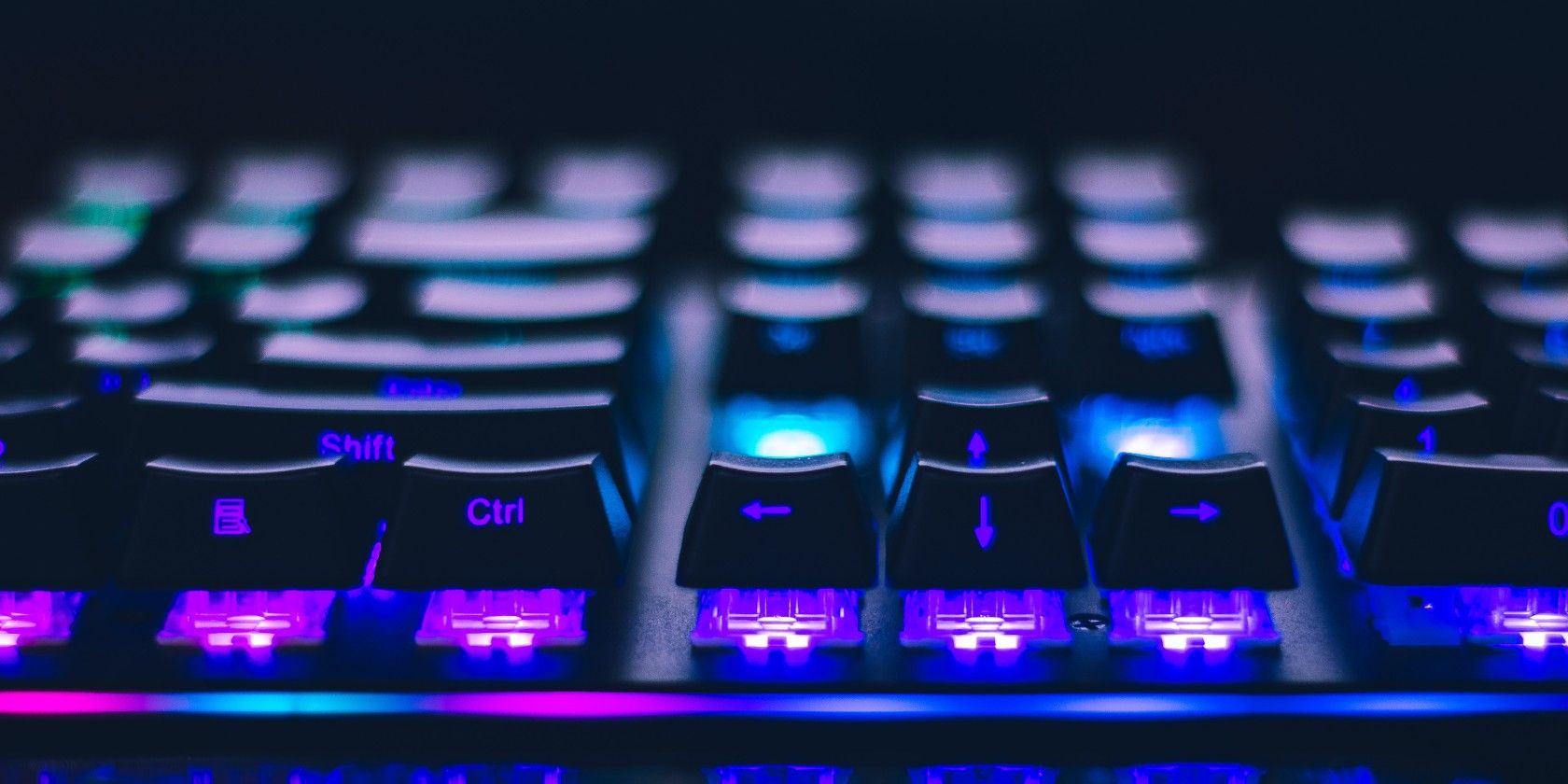 Backlit keyboard in the dark