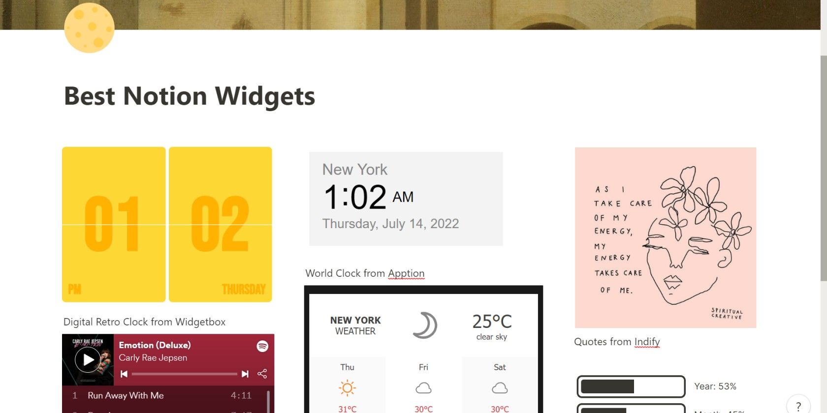 best notion widgets