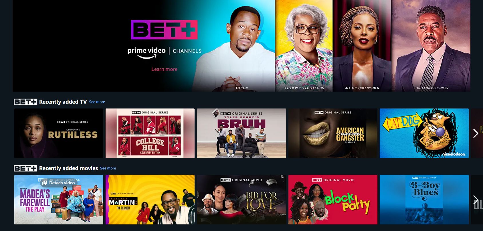 bet+ prime video channel