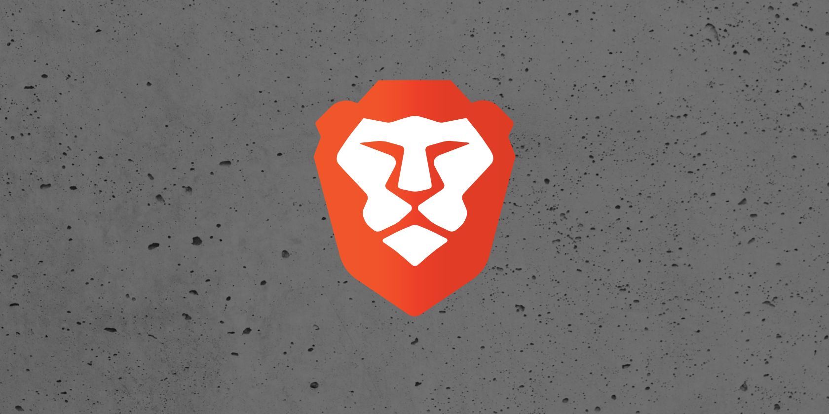 The Brave browser logo is seen on grey background