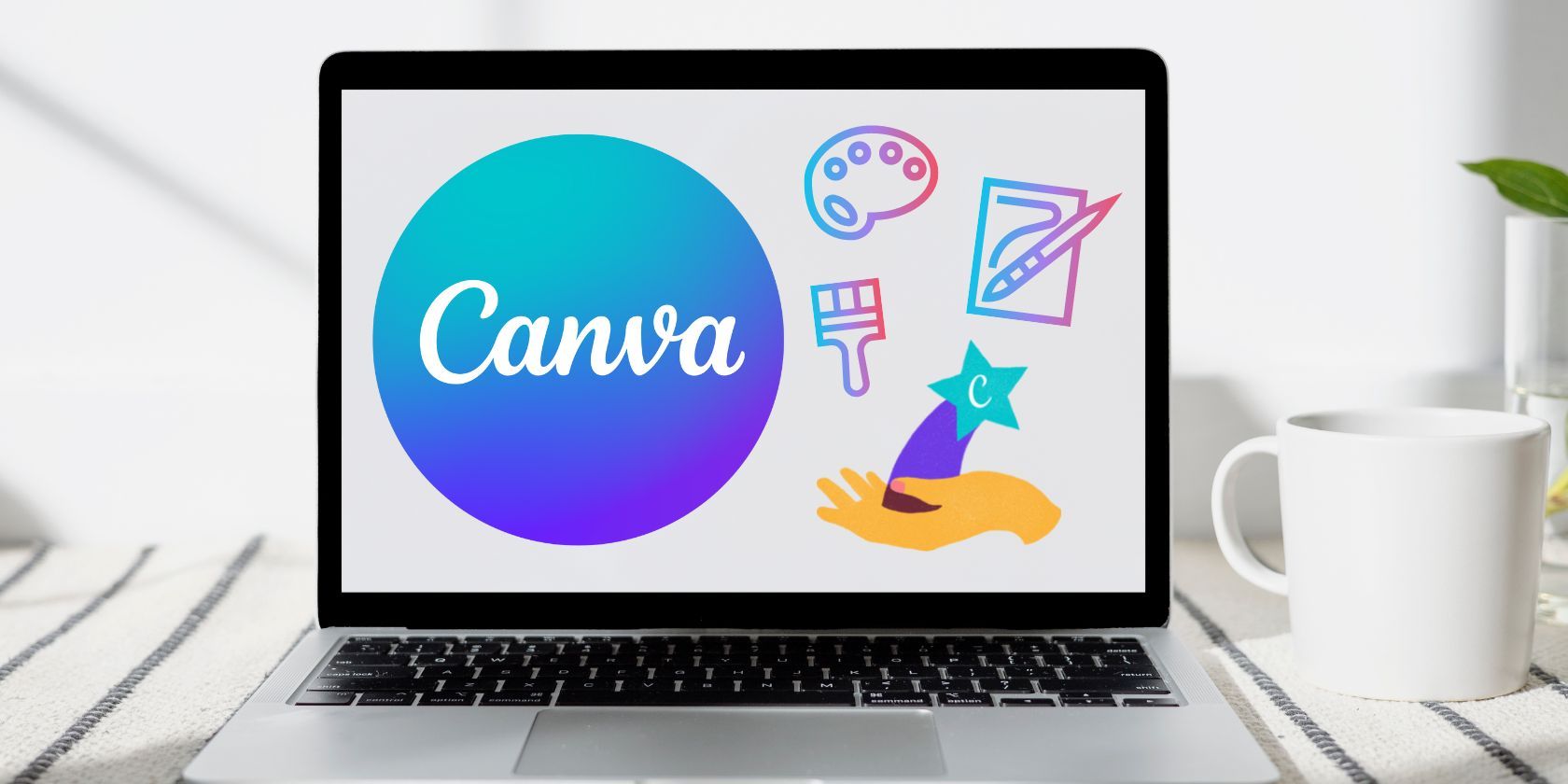 hidden canva features logo on a laptop