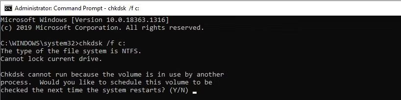 دستور CHKDSK را در ویندوز اجرا کنید