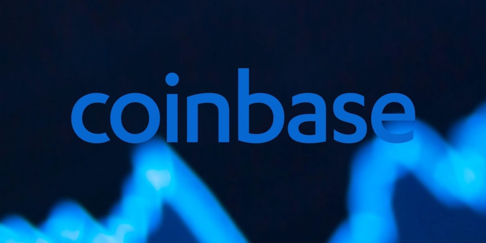 coinbase logo in front of blue graph
