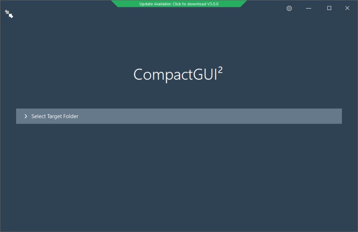 صفحه اصلی Compactgui در ویندوز