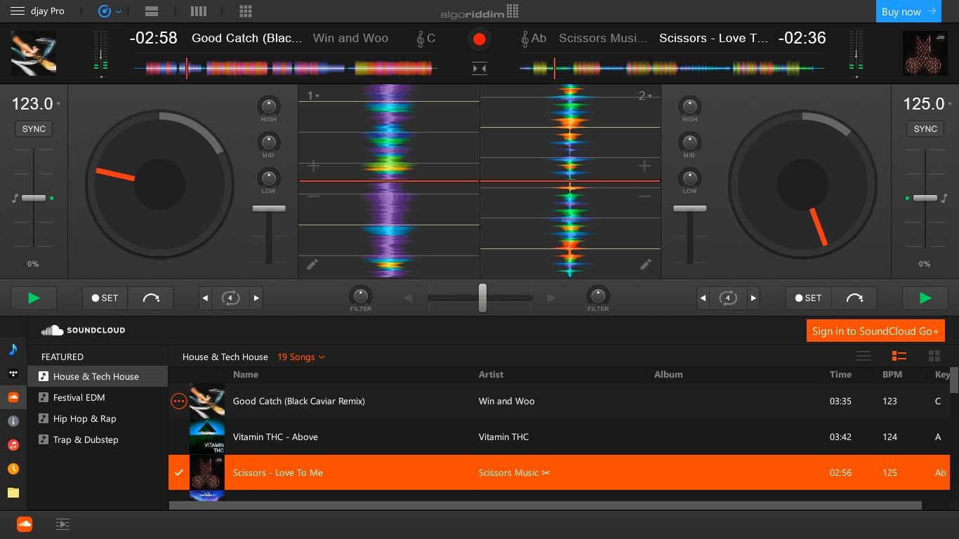 Mixing Songs in djay Pro Music App for Windows