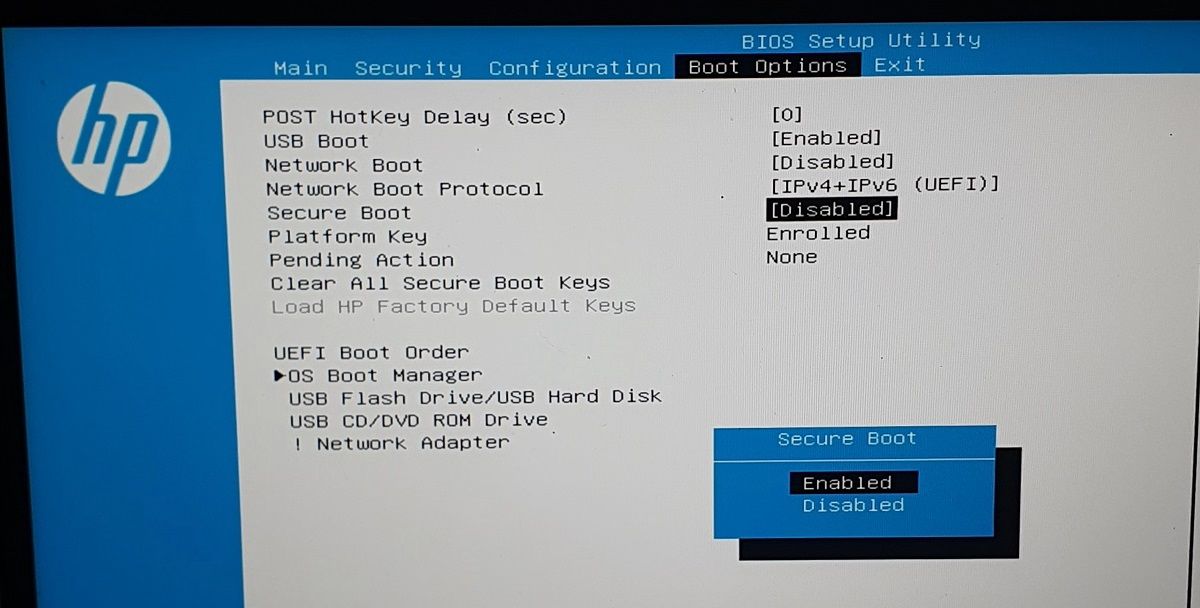 enable secure boot windows 11