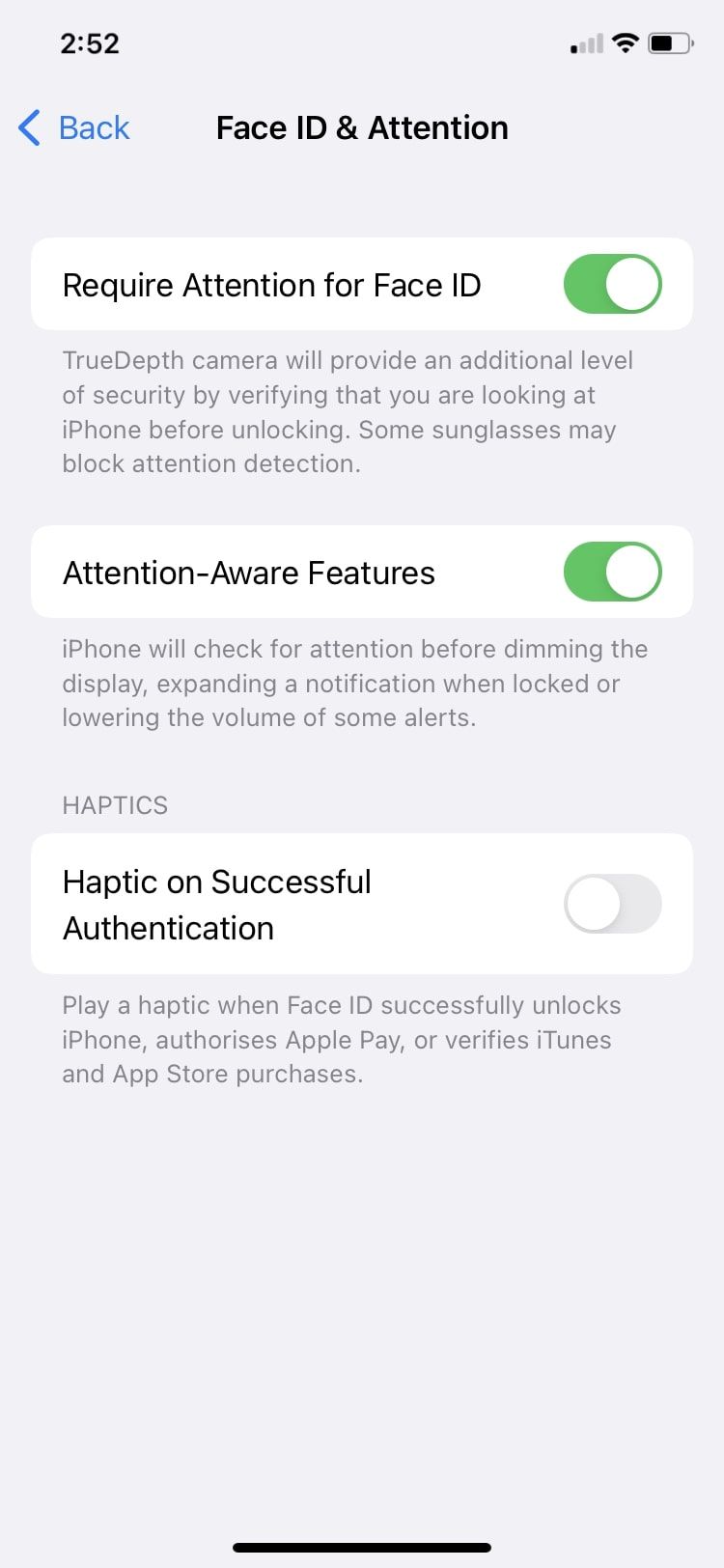 face ID & Attention 
