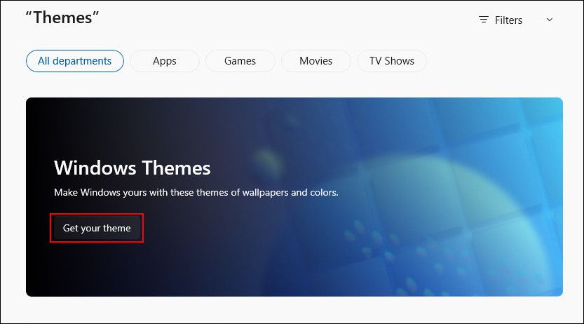 Get your theme in Microsoft Store