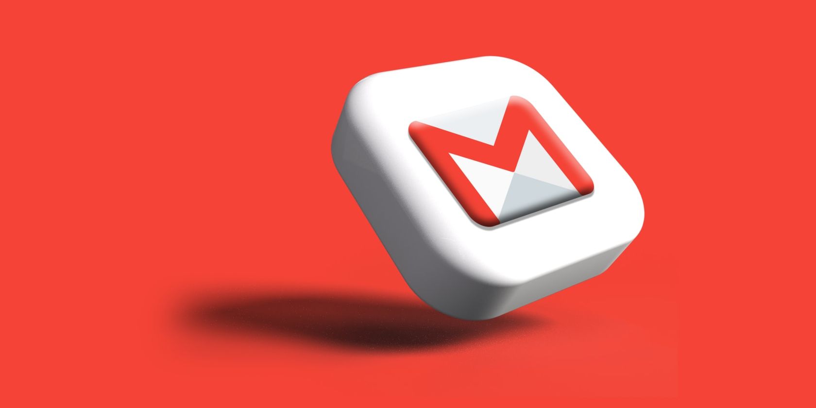 Gmail Icon Against Red Background