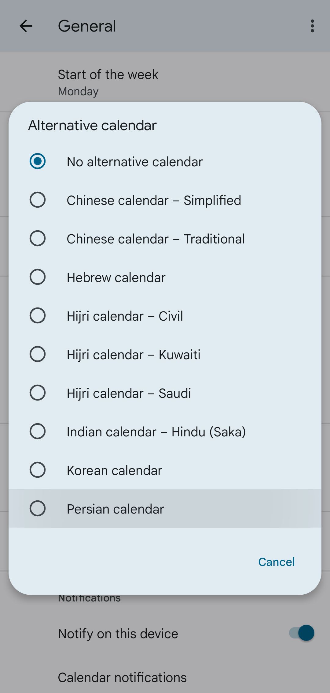 Google Calendar Alternative Types