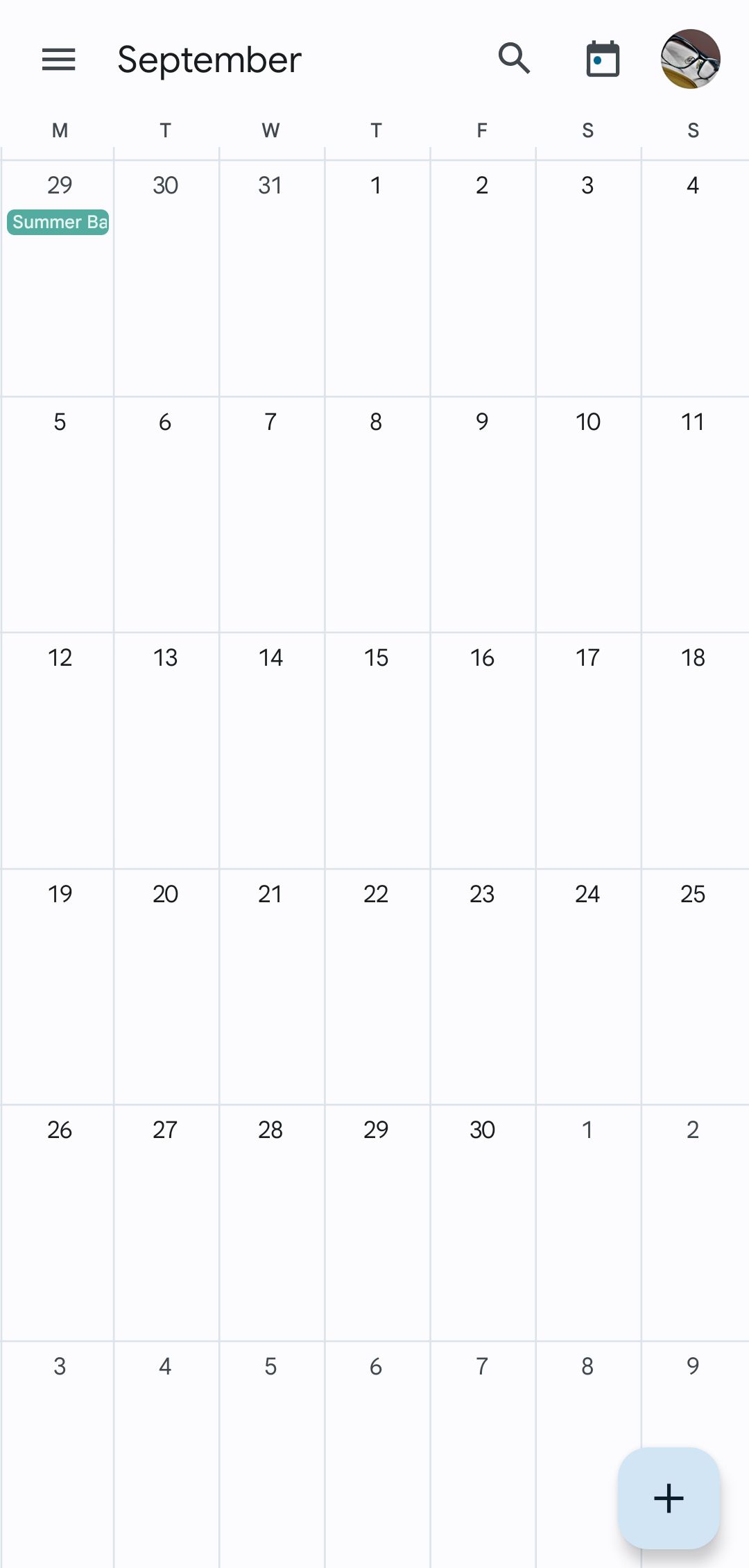 Google Calendar App on Android