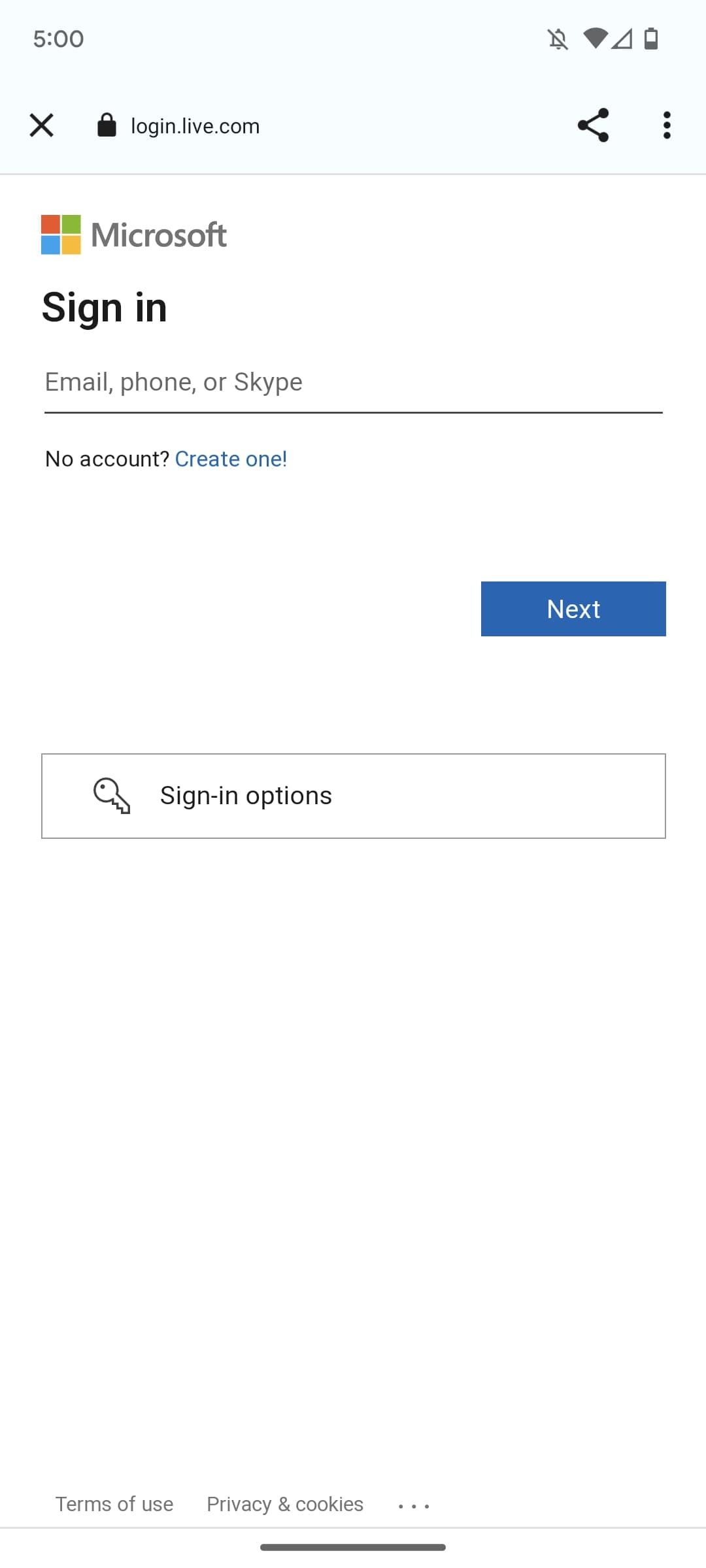 google home account sign in page for microsoft account