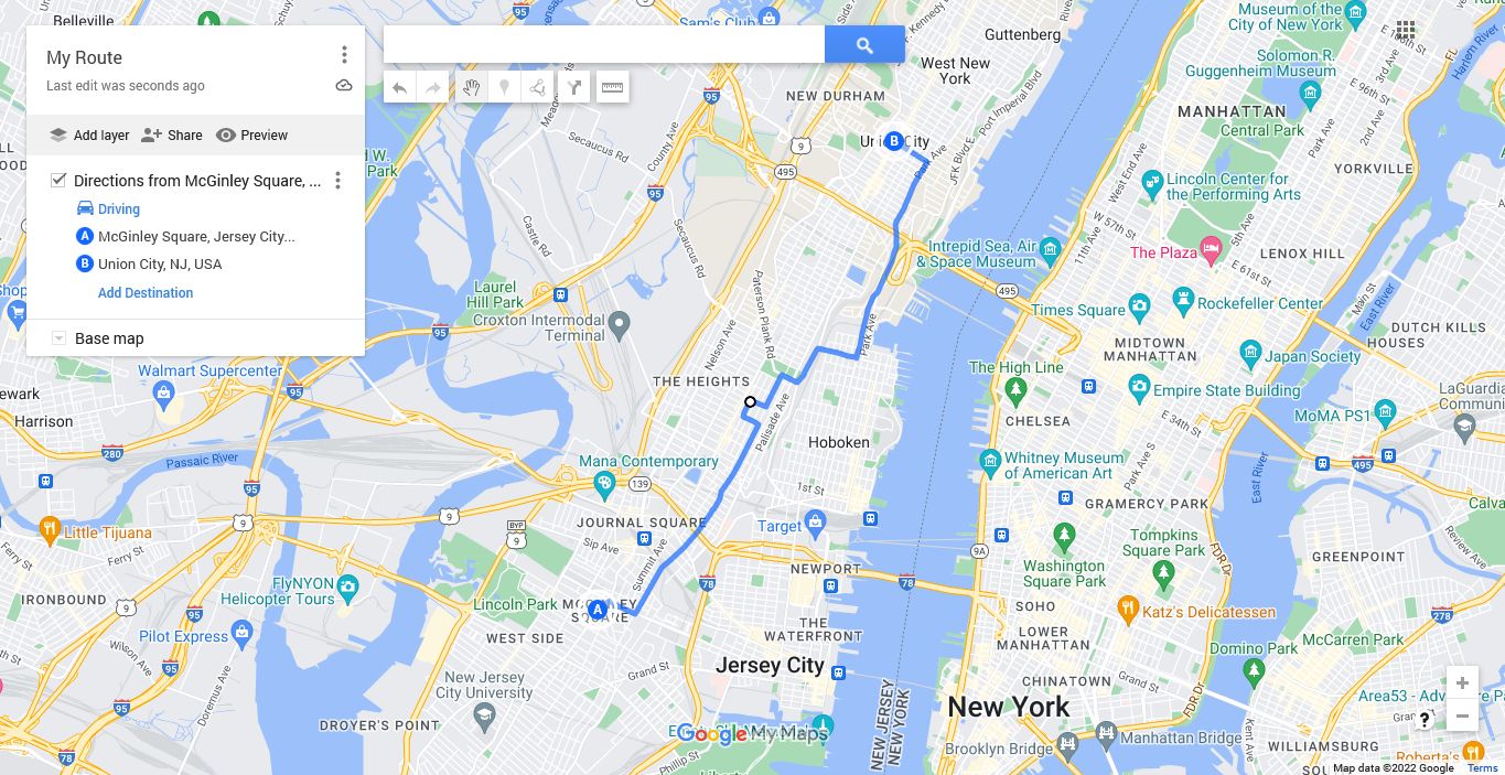 google maps custom route directions