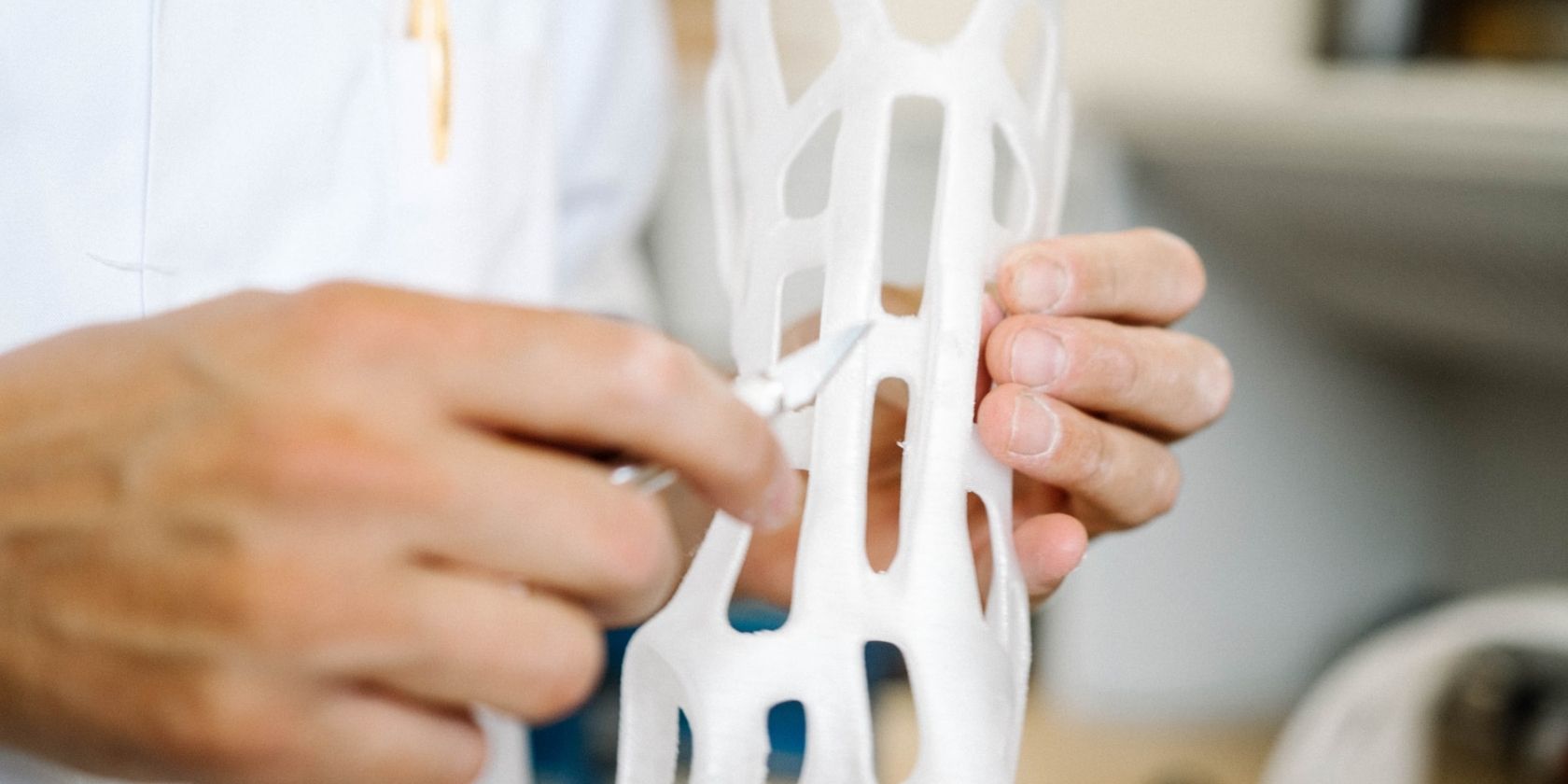 removing excess from a 3D printed splint