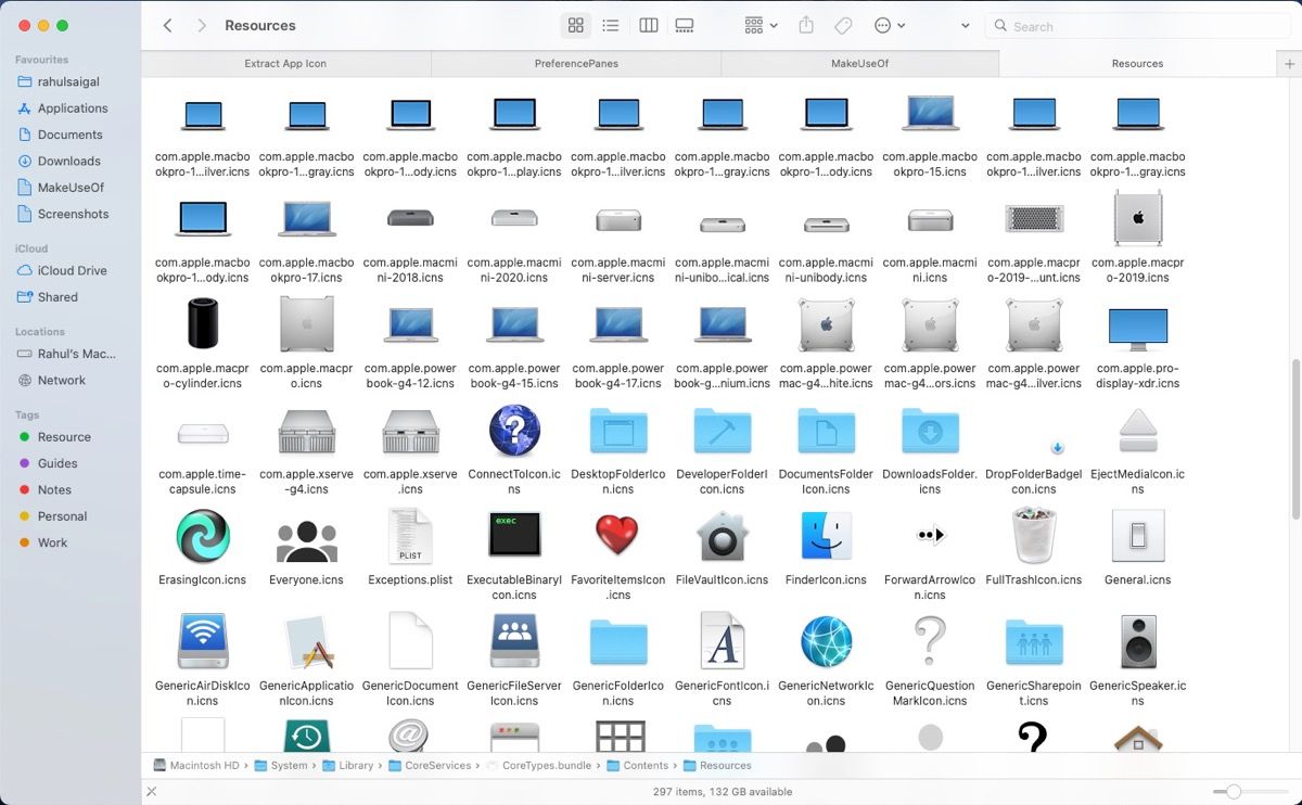 icons in coretypes bundle coreservices