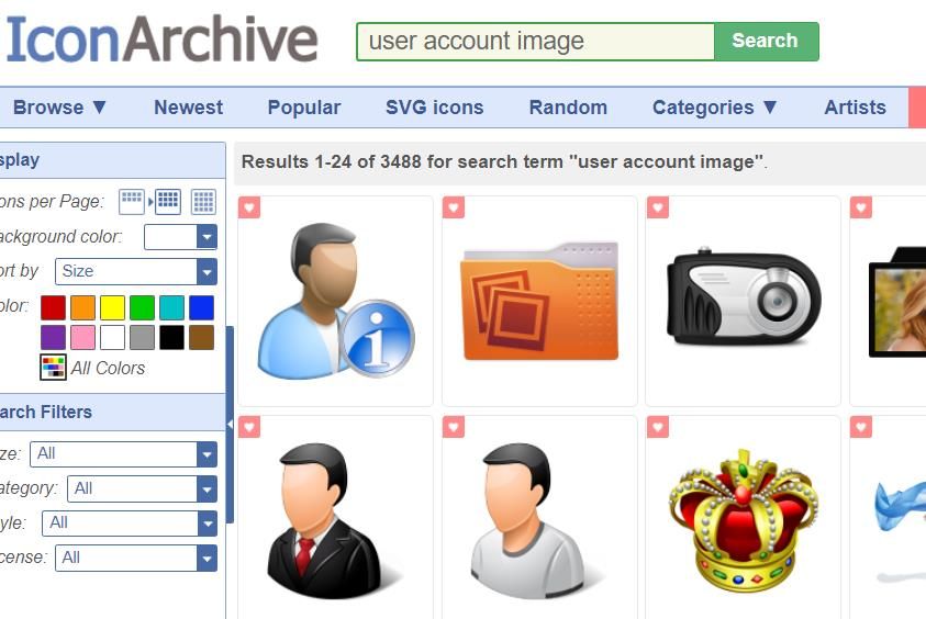 وب سایت IconArchive