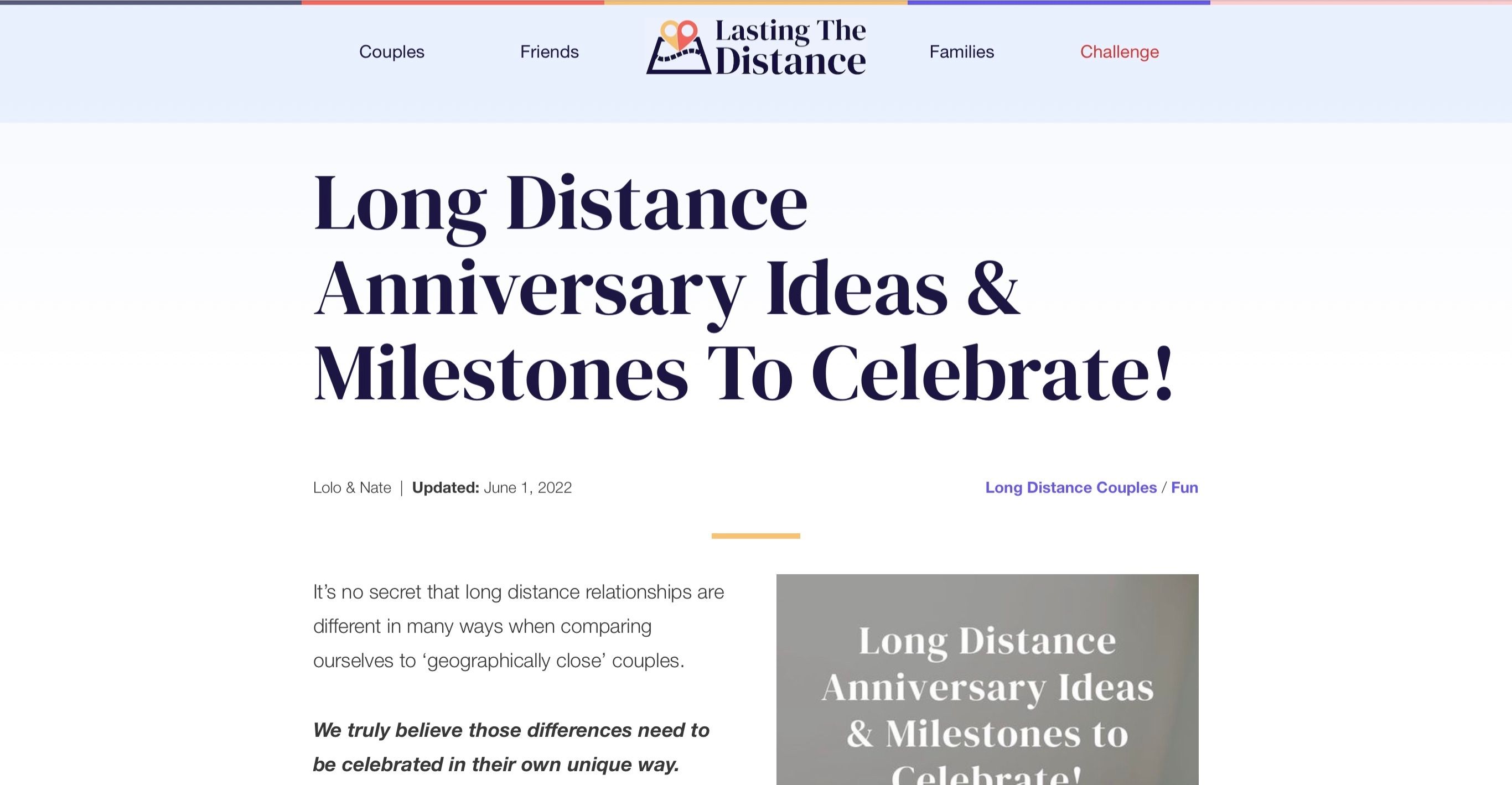 lasting the distance advice article