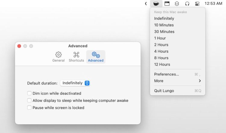 lungo utility to prevent your Mac from sleeping