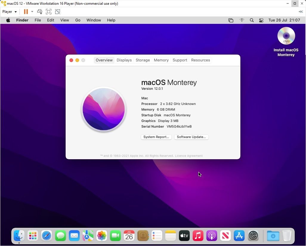 macos monterey vmware virtual machine about this mac