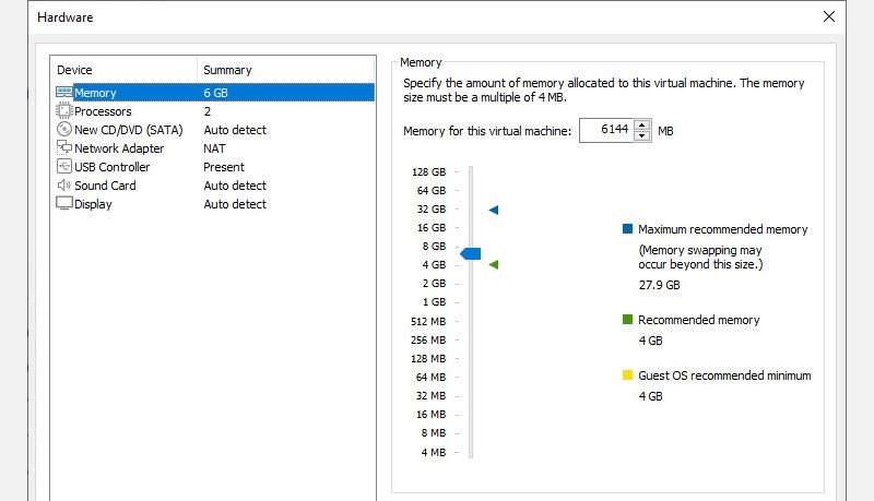 macos monterey vmware virtual machine adjust memory