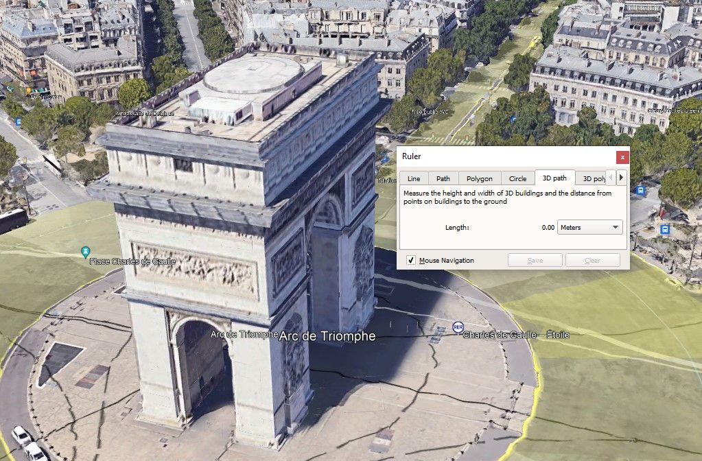 measure height of 3d building in Google Earth Pro