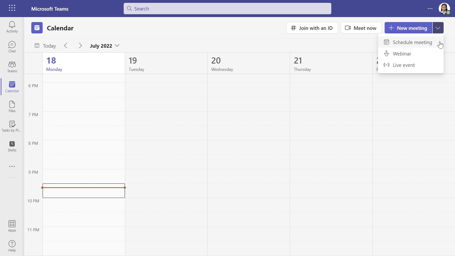 microsoft teams schedule meeting