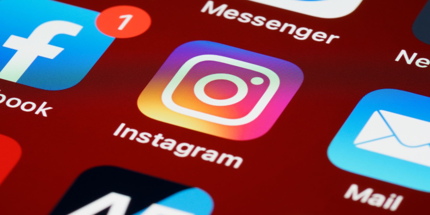 A grid of mobile app icons showing Instagram most prominently