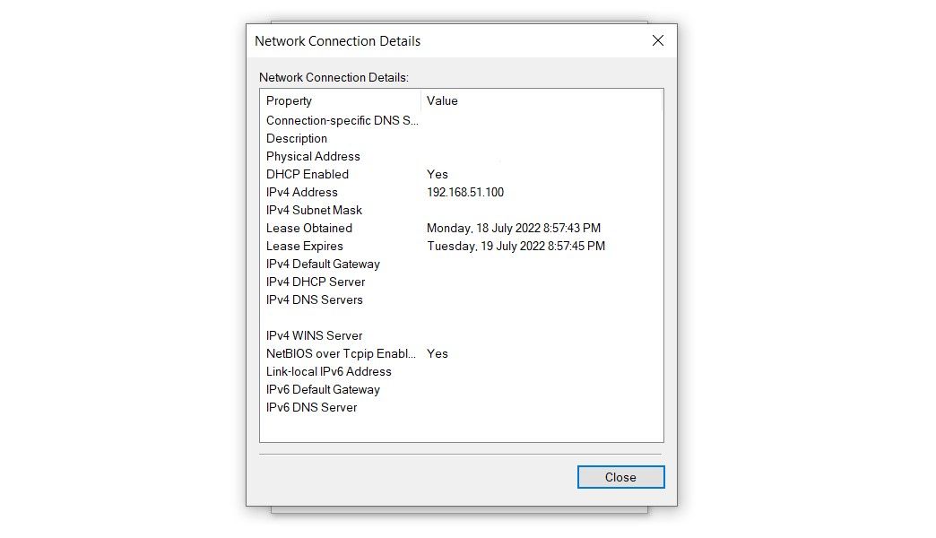 جزئیات اتصال شبکه با آدرس آی پی روتر