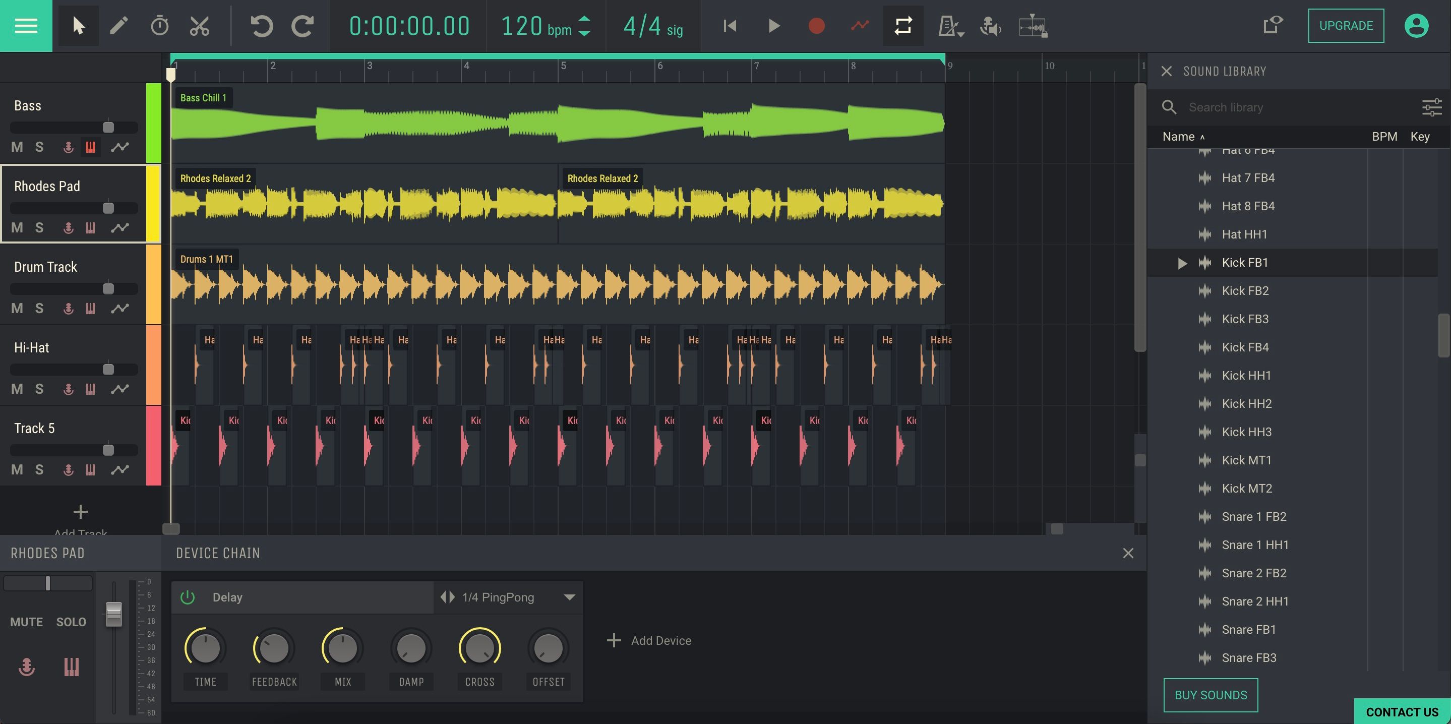 Screenshot of Amped Studio DAW interface.