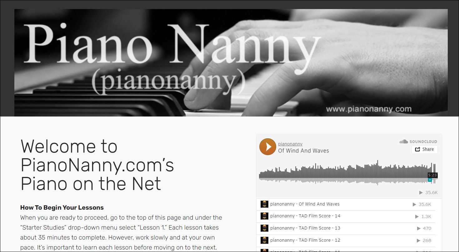 PiannoNanny homepage