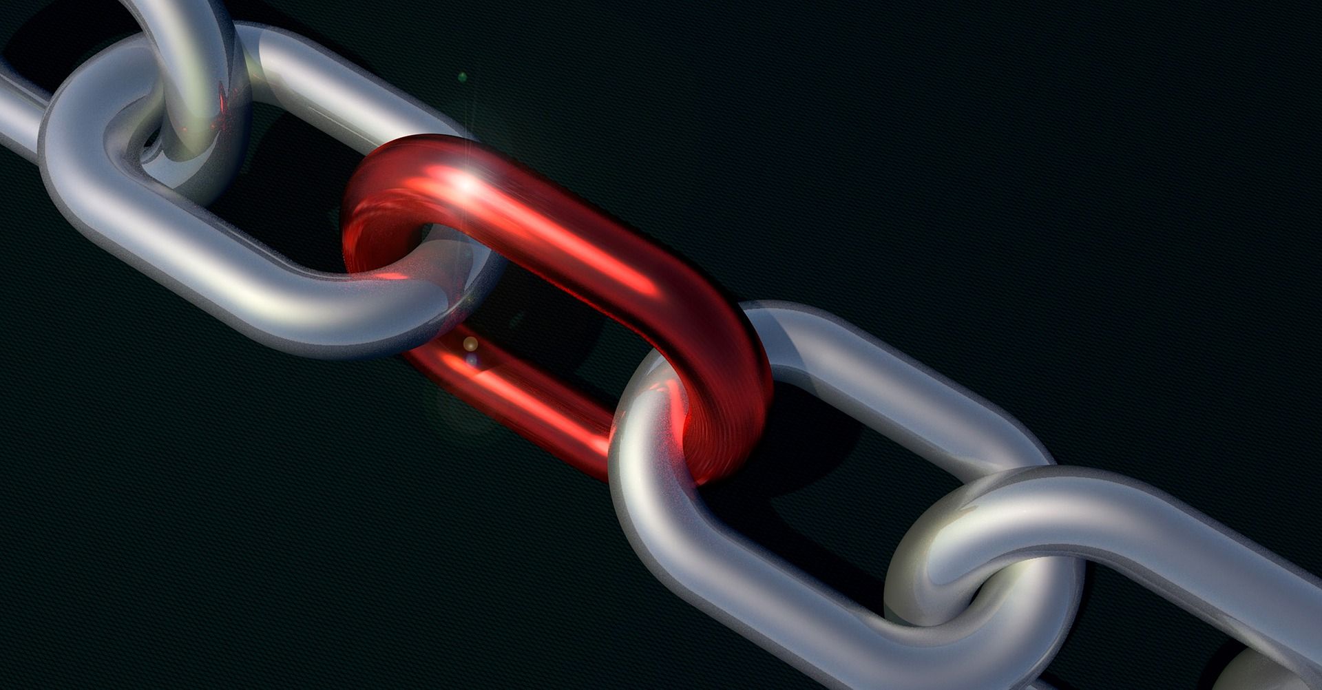 chain with single red link 