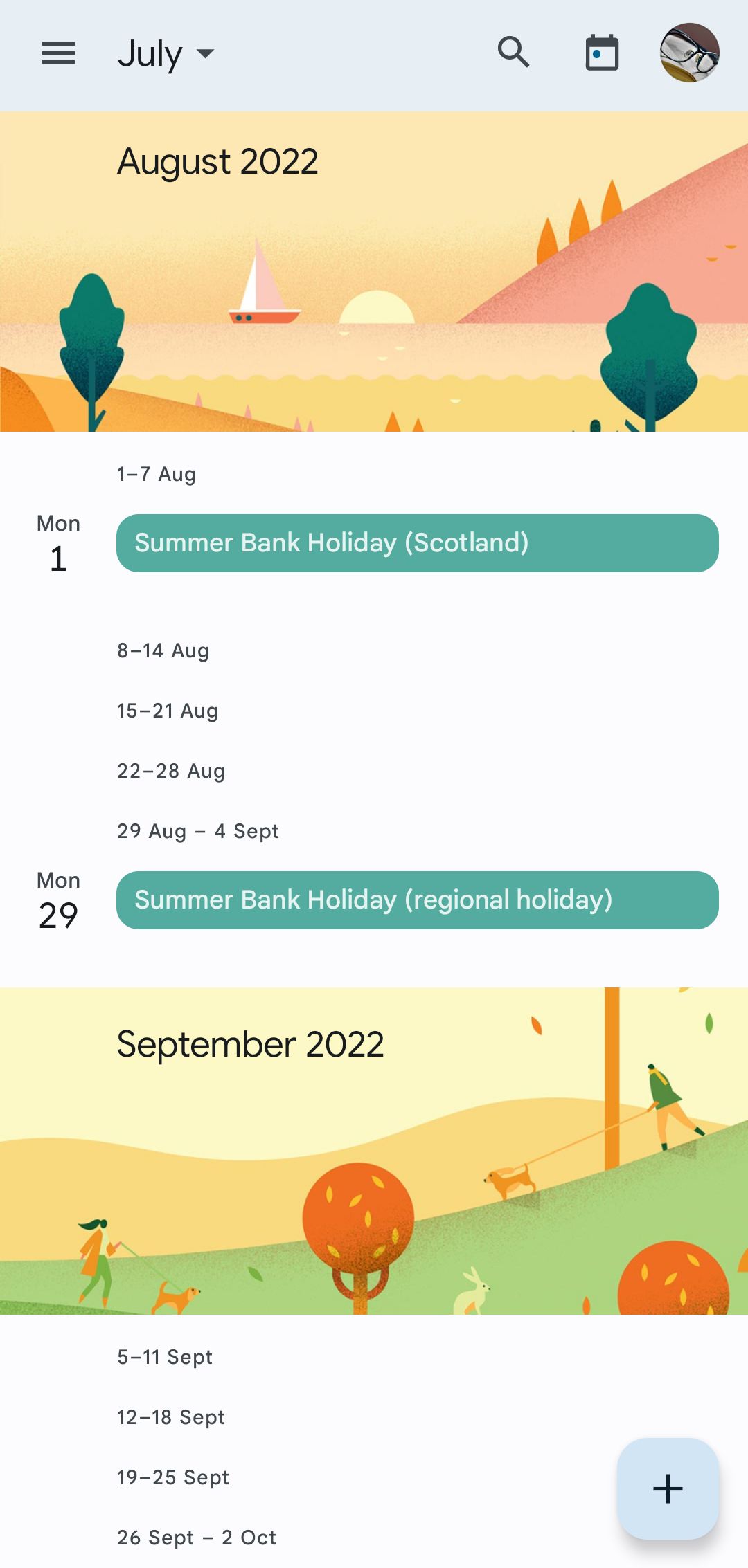 Schedule Layout on Google Calendar