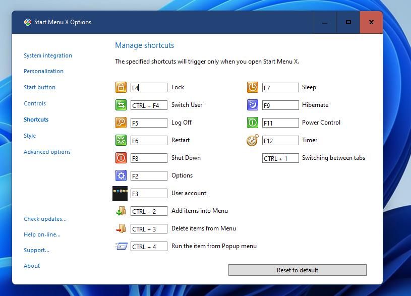 تب Shortcuts