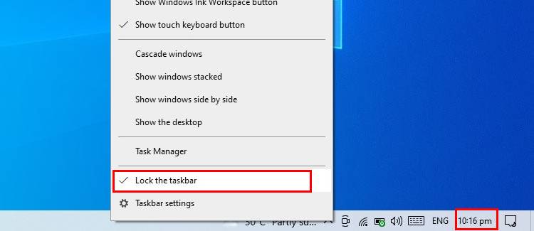 Un Check Lock Taskbar 7 Ways to Fix the Missing Clock Icon From the Windows 10 Taskbar