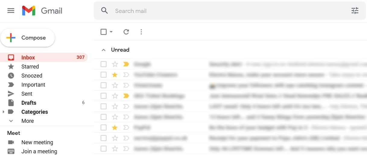Starred and Important Emails on Gmail