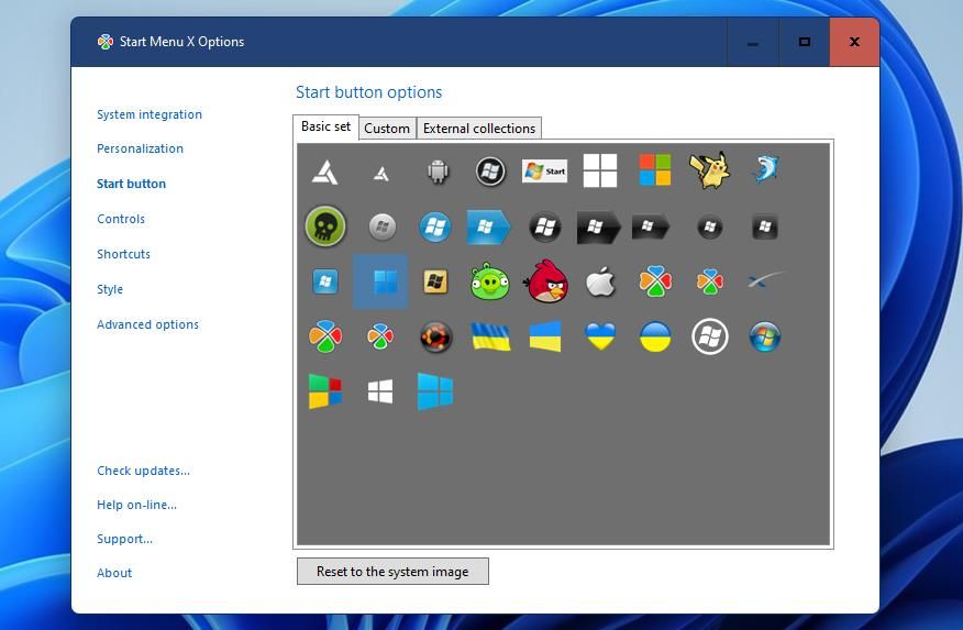 تب دکمه Start در Start Menu X