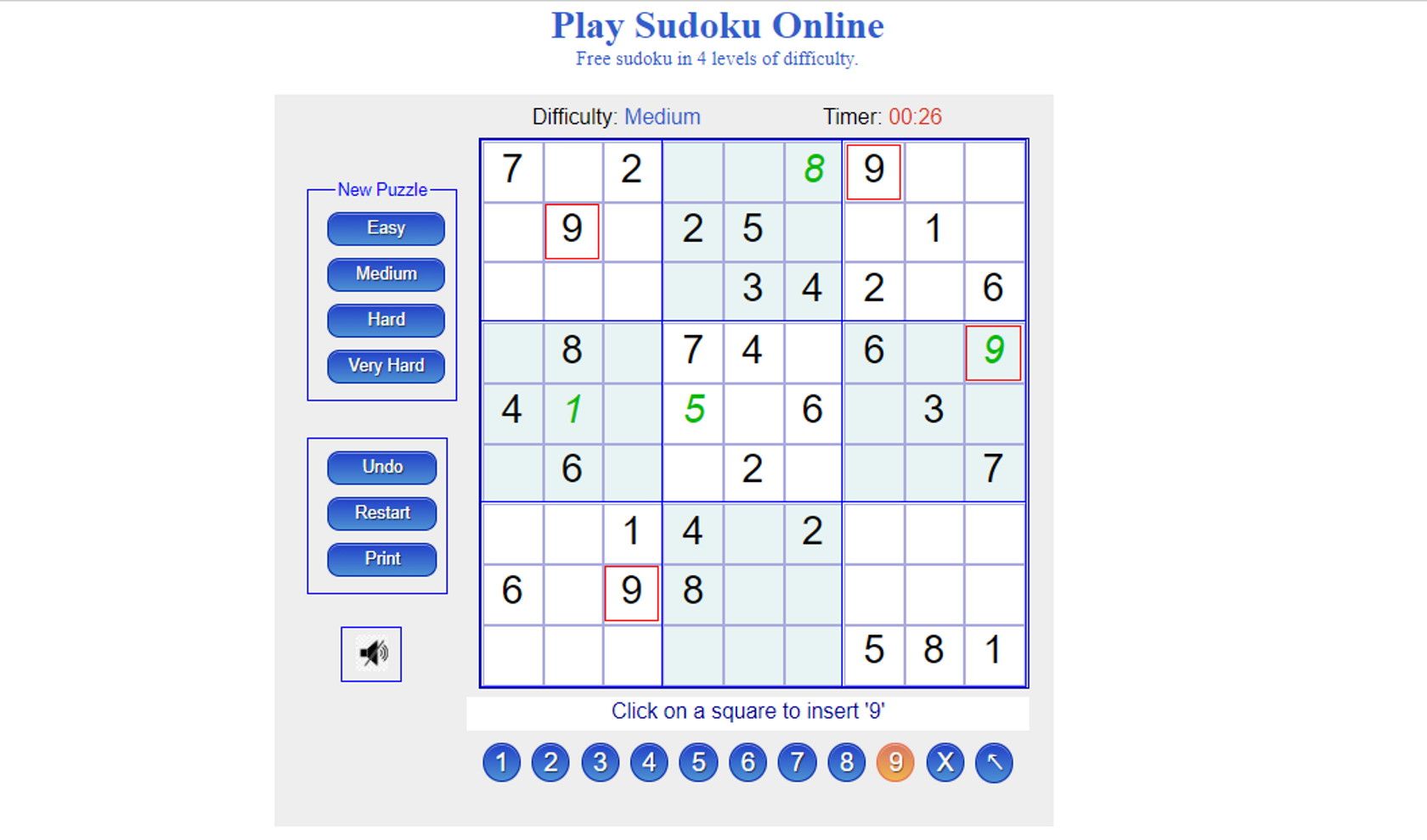 sudoku-online puzzle website